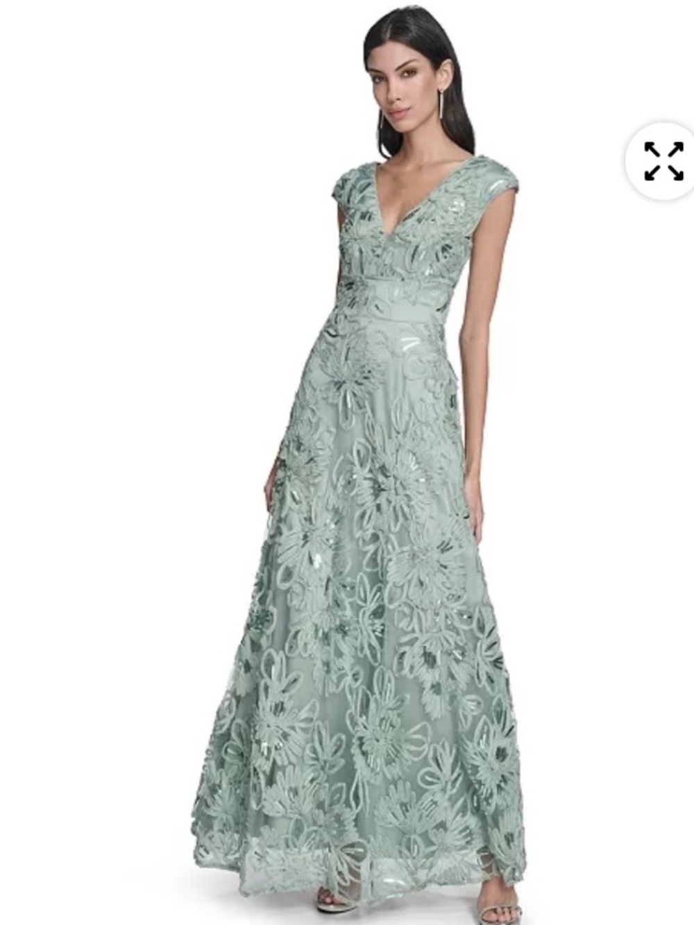 Eliza J women’s v neck ball gown sage size 14